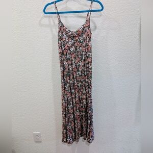 American Eagle Floral Midi Cowl Dress With Slit